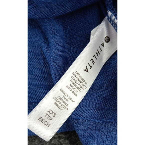 Athleta Breezy Wrap Tank Top Women's Size‎ XXS Blue Lightweight V-Neck Shirt - Picture 5 of 9